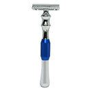 Zinc Alloy Razor Classic Shaving Razor Double Blade Safety Razor (Blue) B5Y8