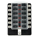 12 Way Blade Fuse Box Holder with Indicator Kit for Car Boat Truck 32V