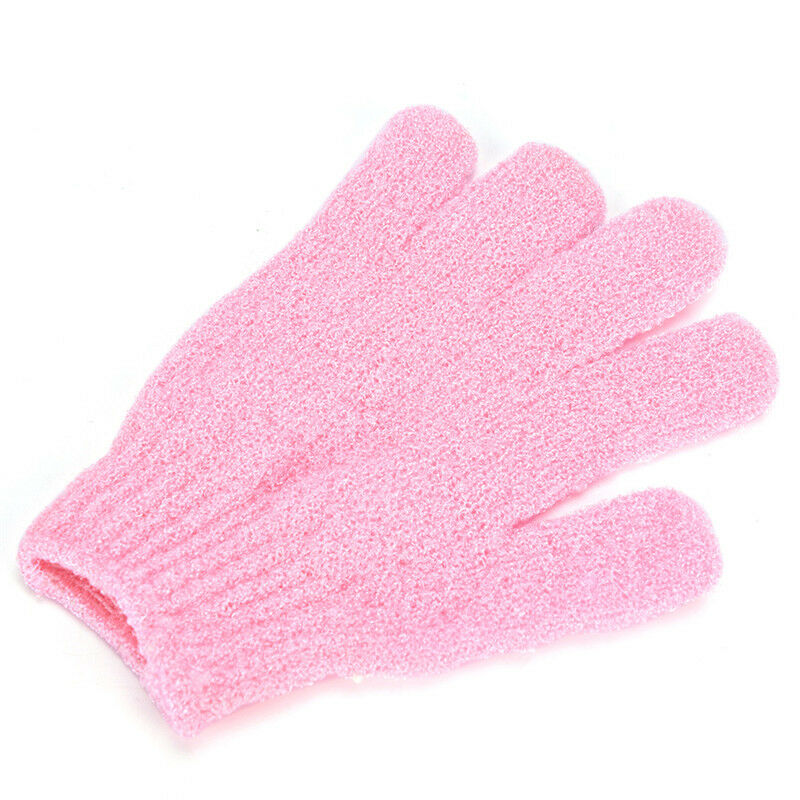 5Pair Exfoliating Body Scrub Gloves Shower Bath Mitt Loofah Skin Massage Spon Cy
