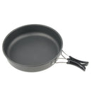 22cm Aluminum Camping Frying Pan Portable Picnic Pot Cookware Folding Handle