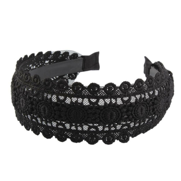 Gothic Lace Headband Embroidery Flower Hair Hoop Cloth Hollow Boho Girls