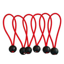 6pcs 6" BALL BUNGEE CORD Tarp High Elastic Tie Down Canopy Fastening Loops Red