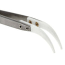 Ceramic tweezers with stainless steel handle Refractory Curved Corrosion Re S6B7