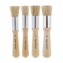 3x Artist Round Wood Handle Bristle Oil Watercolor Acrylic Paint Stencil Brushes