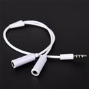 3.5mm AUX Audio Mic Splitter Cable Earphone Headphone Adapter Male To Female Cy