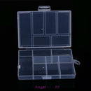Fixable 6 Compartment Plastic Storage Box Jewelry Earring Case Holder