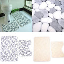 Soft 2pcs Floor Rug Carpet Bath Pedestal Mat Bathroom Shower Toilet Non slip P~ï¼ˆ