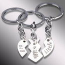 3pcs Heart Shaped Home Magnet Keychain Split Ring Pocket Keyring Holder New JUE