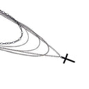 Multi-layer Cross Pendant Necklace Fashion Sweater Choker Statement Jewelry A