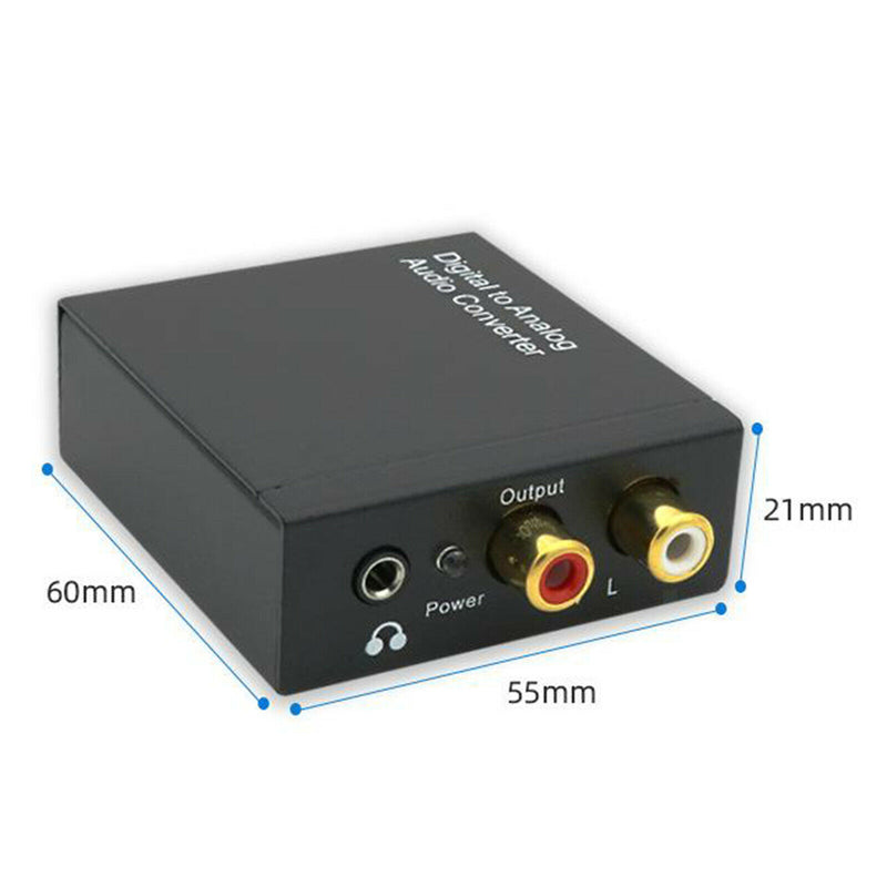 Digital to Analog DAC SPDIF to RCA Toslink to 3.5mm Adapter Box for DVD PS4