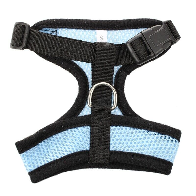 Harness vest Leash S Light blue for cats dogs animals Pet U3S9