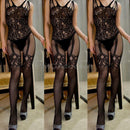 Sexy Women Open Crotch Fishnet Body Stocking  Nightwear Fashion Dress Black New