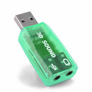 5.1USB to 3.5mm mic headphone Jack Stereo Sound Headset Card Audio Adapter US.