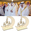 Ramadan Eid Mubarak Wooden Ornament Muslim Islam Mosque Decoration Hanging V1D4