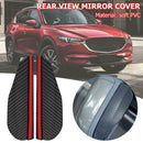 2x Carbon Fiber Look Car Side Rear View Mirror Rain Visor Snow Guard Shield