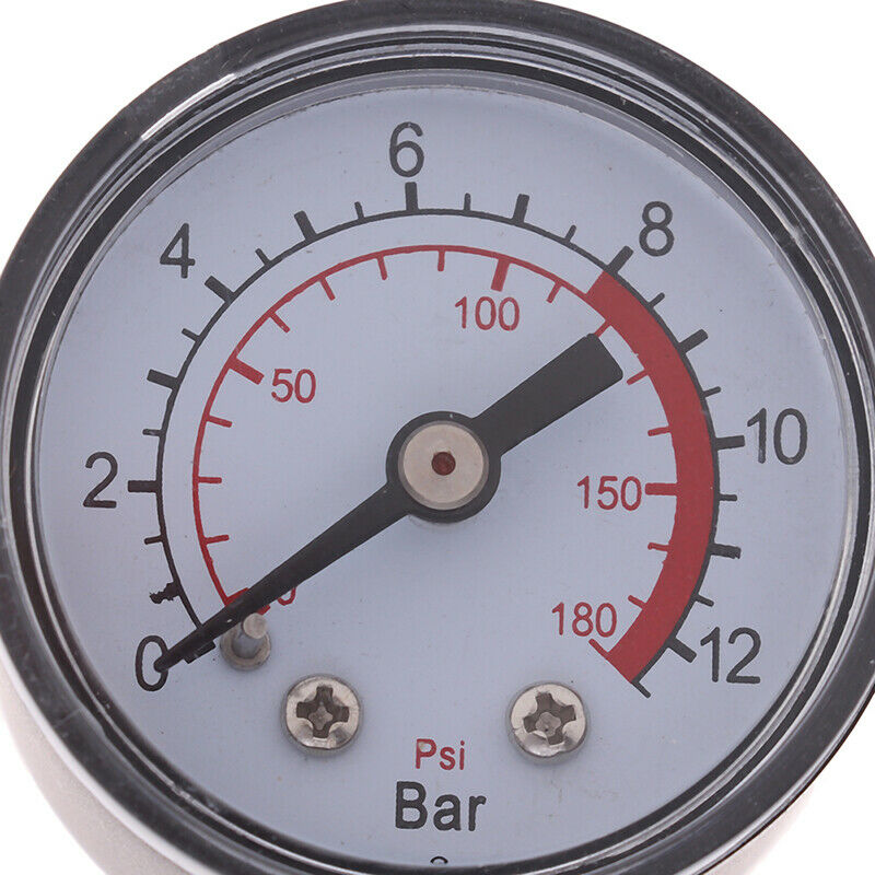 Air compressor pneumatic hydraulic fluid pressure gauge 0-12bar / 0-180 Tw