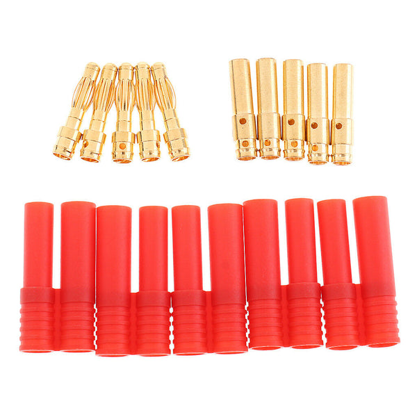 5Pairs 4mm HXT Banana Bullet Connector Male&Female for RC Battery Accessory