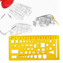 7.87inx3.94in Plastic Circles Squares Hexagons Geometric Yellow Template Ru Q7N5