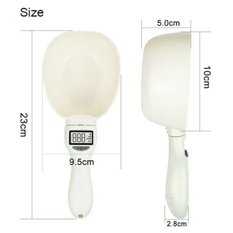 Kitchen Scale Spoon Electronic LED Display Measuring Cup Pet Food Water Scoop
