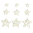 9Pcs White 3 Sizes Mixed Star Wicker Rattan Balls - Decorative Orbs Balls DIY