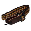 Real Leather Ukulele 1.5" Wide Instrument Shoulder Strap Collection Yellow