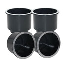 4pcs Recessed Black Drink Cup Can Stubbie Holder Marine Boat Yacht RV Universal