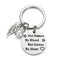 Letter Key ring Keychain Stainless 'Not Sisters by Blood but Sisters by Heart'