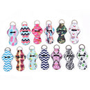 Waterproof Neoprene Floral Lipstick Chapstick Lip Balm Holder Bag Key ChainAT3C