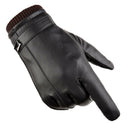 Men's Winter Press Screen Gloves Leather Warmer Cycling Texting Gloves