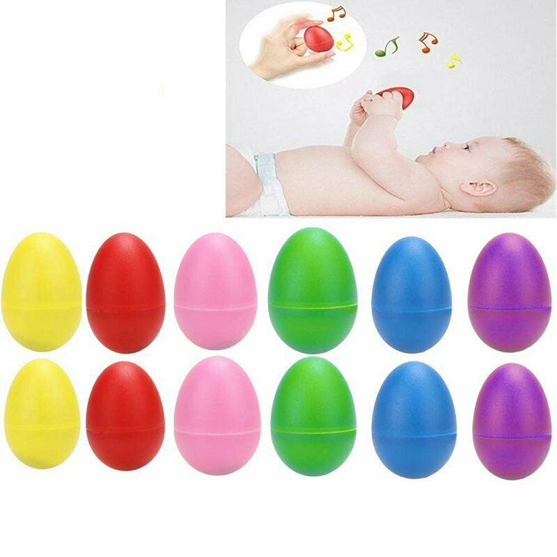 12pcs Plastic Egg Shakers Set 6, Percussion Musical Maracas Eggs Child Perc