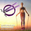 Aluminum Handle Steel Wire Jump Rope Ball Bearing Body Rope Cable (Purple)