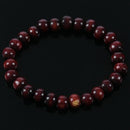Buddhist Brown Wood Round Beads Elastic String Wrist Bracelet for Unisex T1O4
