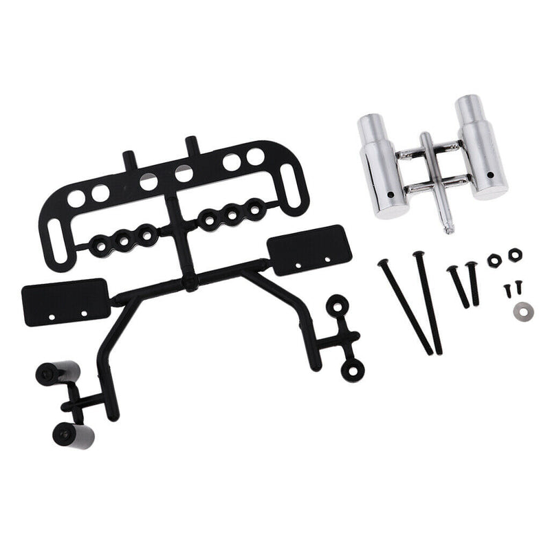1/10 RC Racing Drift Car Accessories - Double Tip Pipes with License Bracket
