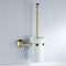 Golden Brass Bathroom Toilet Cleaning Brush Holder Cup Wall Mounted Set 370mm