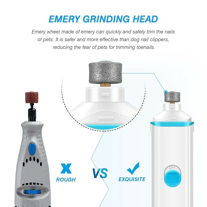 2X(Pet Nail Grinder, Electric Dog Nail Grooming Tool With Clippers Claw Car