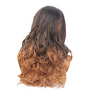 Ombre Brown Synthetic Long Curly Two Tone Wig Dark Roots Women Party Daily