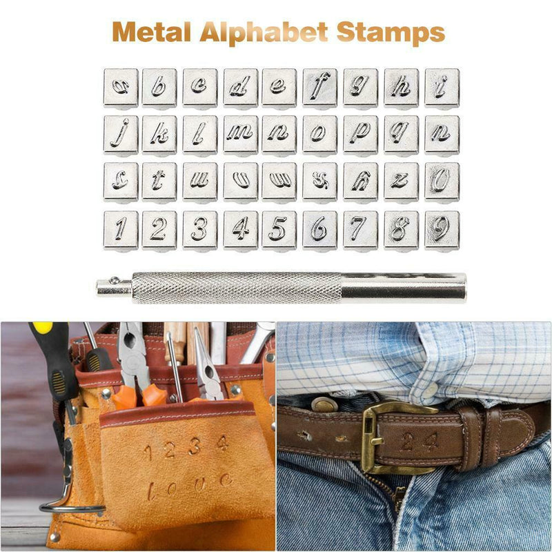 3mm-4mm-5mm-6mm 36pcs Steel Letter Number Stamp Punch Set for Leather Craft Tool