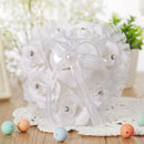 Wedding Ring Pillow,White Ring Pillow For Wedding Lace Crystal Rose Heart R