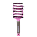 Scalp Massage Bristle Hair Comb Curly Straight Anti Static Hairbrush (Pink)