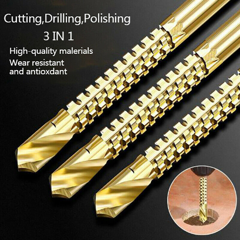 6Pcs Cobalt Left Hand Drill Bit Set Screw Metric Composite Tap Drill Bit TaSEAU