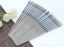 1Pair White Vine Pattern Stainless Steel Chopsticks Tableware Kitchen Flatware.