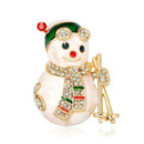 Alloy Brooch for Series Christmas Shape Snowman Buttonhole Pins Badge Jewel X7X2