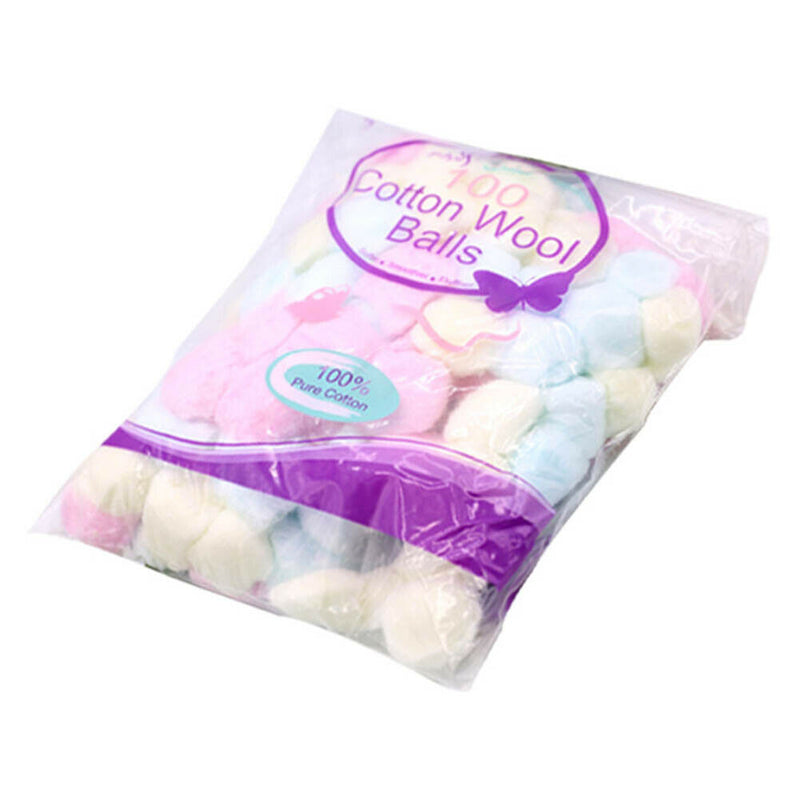 100x Colorful Nail Polish Remover Cotton Balls UV Gel Manicure Removing Wipes
