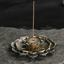 Incense Burner Holder Censer Plate For Candle Aromatherapy Lotus Bronze