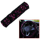 1pc 37-38CM Fashion Auto Car Steering Wheel Cover Purple Flower For Women Girls