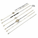 Fashion Women Bangle Bracelets Set Bohemian Beaded Chain Gift Jewelry 6Pcs/Set