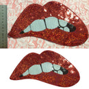 Embroidered iron on patches for clothing Red sequins Lips DIY Motif Appliqueã€NME