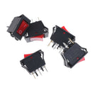 5PCS Red AC15A/250V 20A/125V ON-OFF 2 Position SPST Boat Rocker Switch 3 pins M&