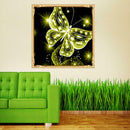 Butterfly Painting 5D Diamond Mosaic Embroidery DIY Cross Stitch Kit(Yellow