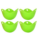 Set of 4 Kitchen Egg Poacher Safe Egg Maker For Microwave Stovetop Green